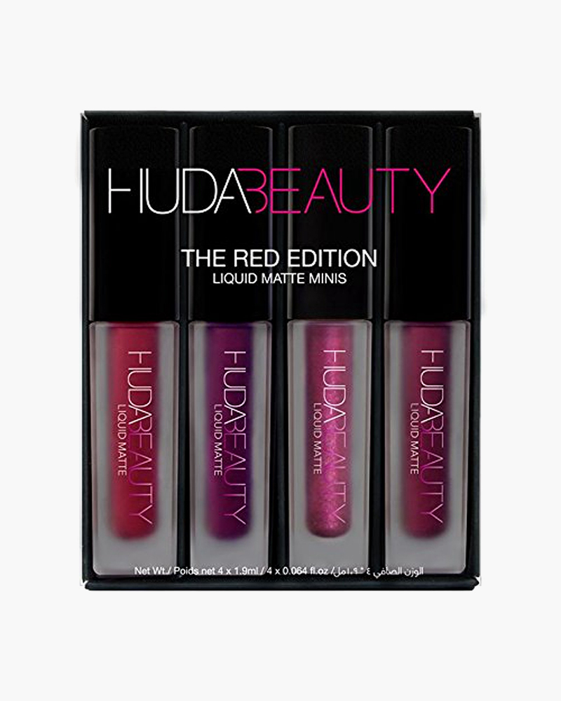 Huda Beauty The Red Edition 4 Hand Picked Mini Liquid Matte Lipstick ...