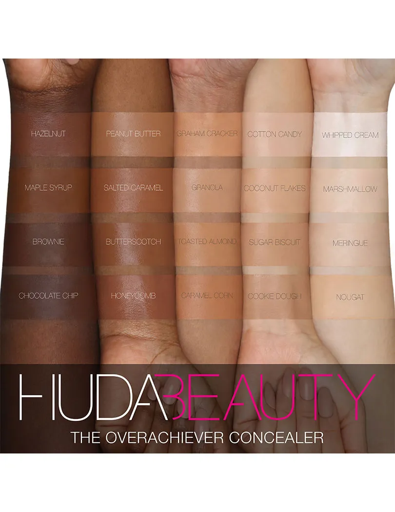 Huda Beauty Coconut Flakes The Overachiever High Coverage Concealer Review  & Swatches