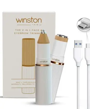 WINSTON 2 in 1 Face & Eyebrow Trimmer , Rechargeable Electric Facial Hair Remover