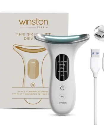 Winston Rechargeable 4 in 1 Face and Neck Massager and Skin Lifting Device with 3-Color LED Therapy