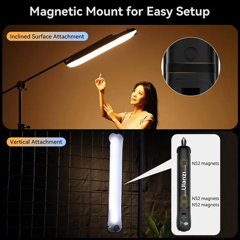 Ulanzi UA12 Bi-Color LED Inflatable Tube Light, 2700K-6500K 12W Foldable - Image 4