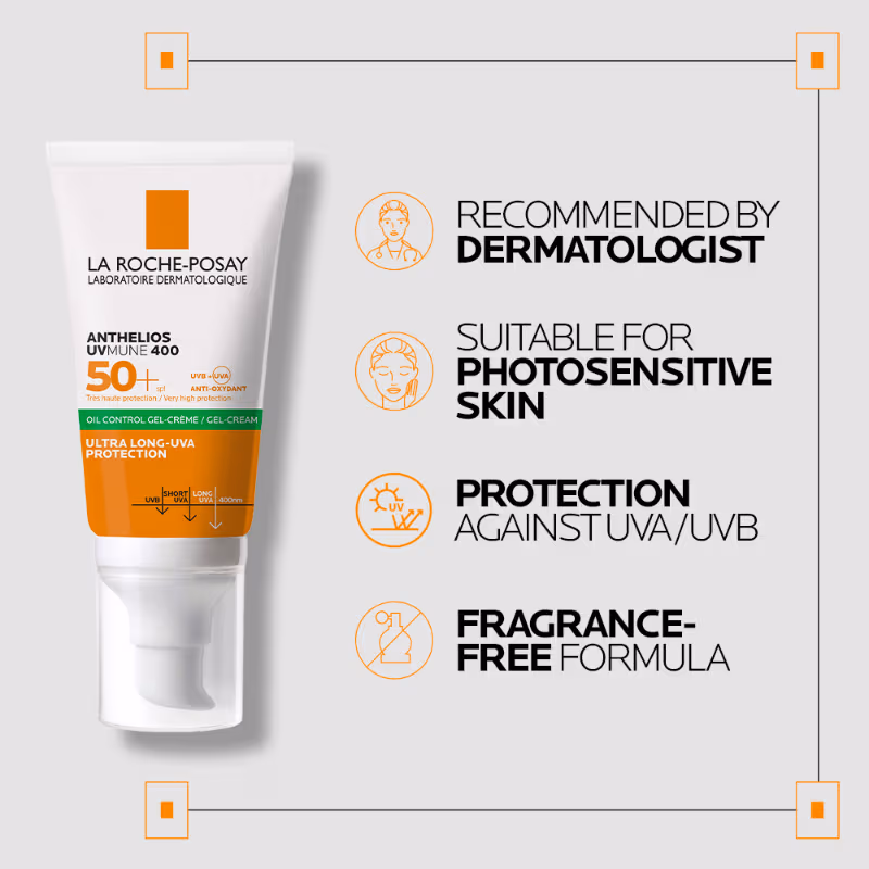 La Roche-Posay Anthelios UVMUNE400 Oil Control Gel Cream SPF50+, Sunscreen For Oily (50ml) - 2