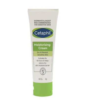 Cetaphil Moisturising Cream, Dry to normal, Sensitive skin -80gm