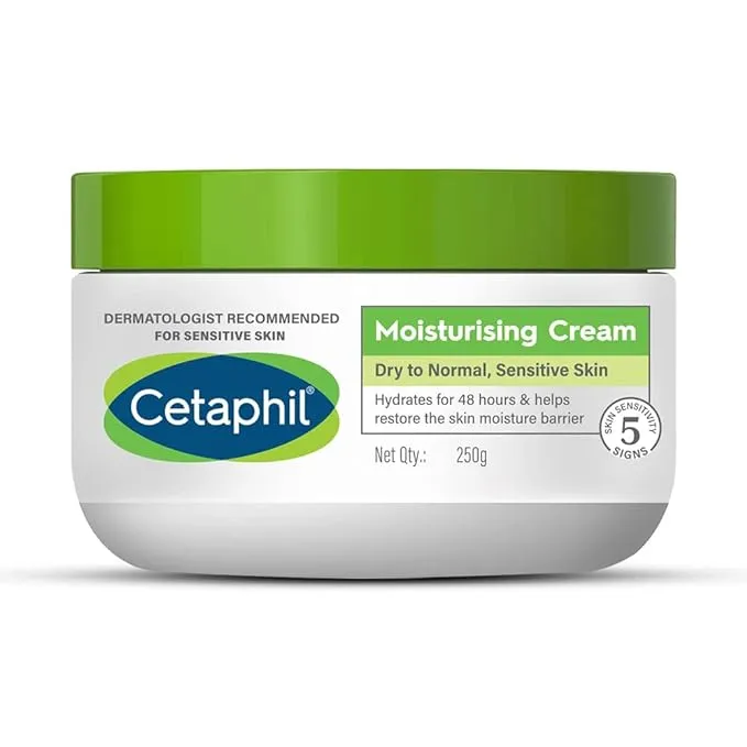 Cetaphil Moisturising Cream for Face & Body,Dry to Normal skin, 250 gm, Paraben & Sulphate free, Niacinamide &Vitamin B5 - Image 1
